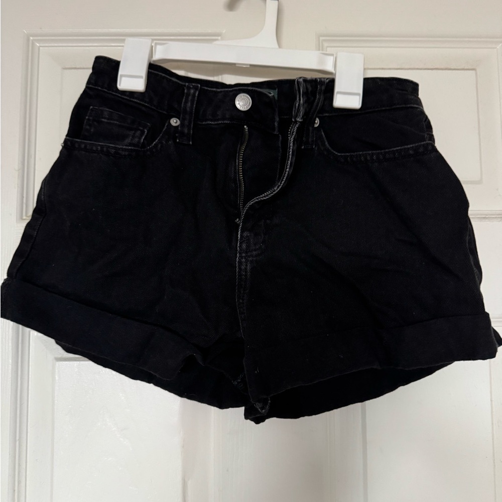 Classic Black Denim Shorts